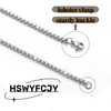 HSWYFCJY Mens Necklace Silver Round Box Chain Width 3mm 316L
