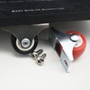 Floyutin 1 inch Rigid No-Swivel Plate Casters Small Rubber Wheels