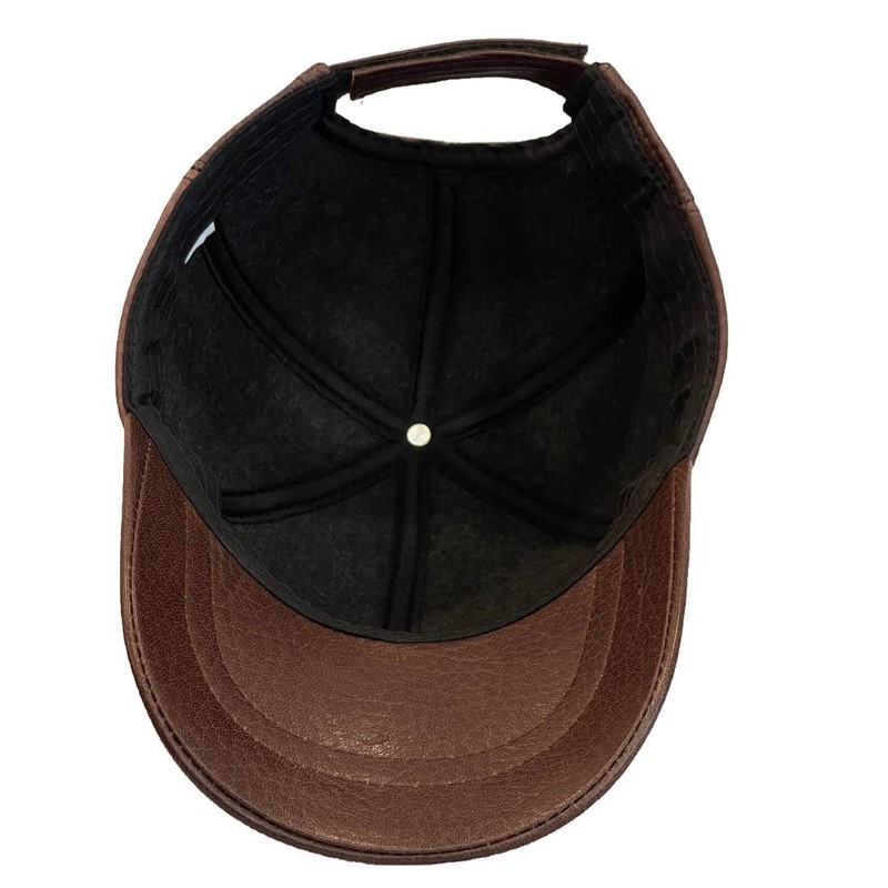 100% Real Genuine Lambskin Leather Baseball Cap Hat Sports Visor