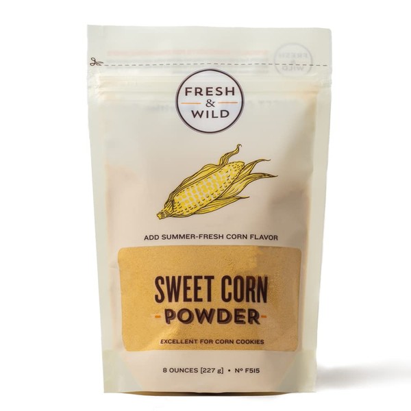 Fresh & Wild | Sweet Corn Powder | Milled Dried Sweet Corn Flour Kernels | Natural Coloring, Flavoring, and Decoration | For Momofuku Milk Bar Corn Cookies | 8 oz | Gourmet, Chef-Inspired Ingredients
