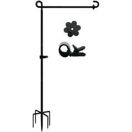 Garden Flag Stand Holder Pole with 5 Prong Base for Outside Double Flag, More  Yard Flag Stand Weather Proof, for Small Garden Flags 12 x 18