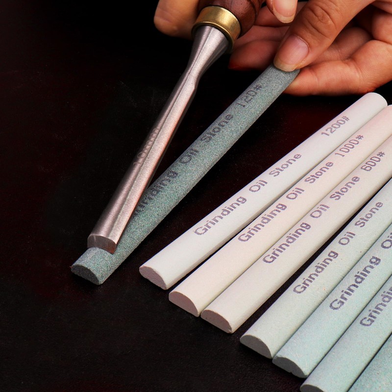 LWCUSNJ 9pcs Green Carbon Sharpening Stone Sticks Set, Green Silicon