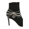 Unbranded Women Silver Metal Chain Boot Bracelet Shoe Anklet Heart