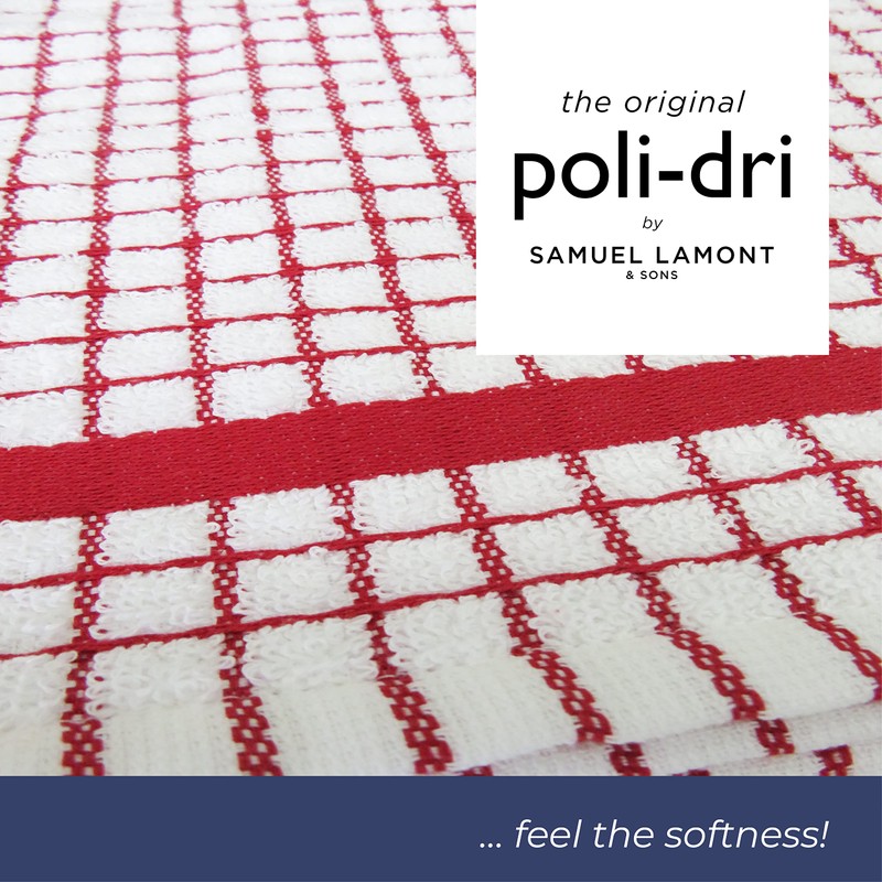 Samuel Lamont & Sons 706Rd Poli Dri Tea Towel, Red