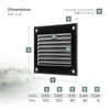 Vent Systems 5 Pcs 10x10cm Black Metal Air Vent Grille