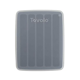 Tovolo Cubo de agua de silicona estrecho molde de hielo para congelador hace 5 varillas delgadas congeladas para deportes, refrescos embotellados y bebidas, incluye tapa para apilar, 1 EA, carbón