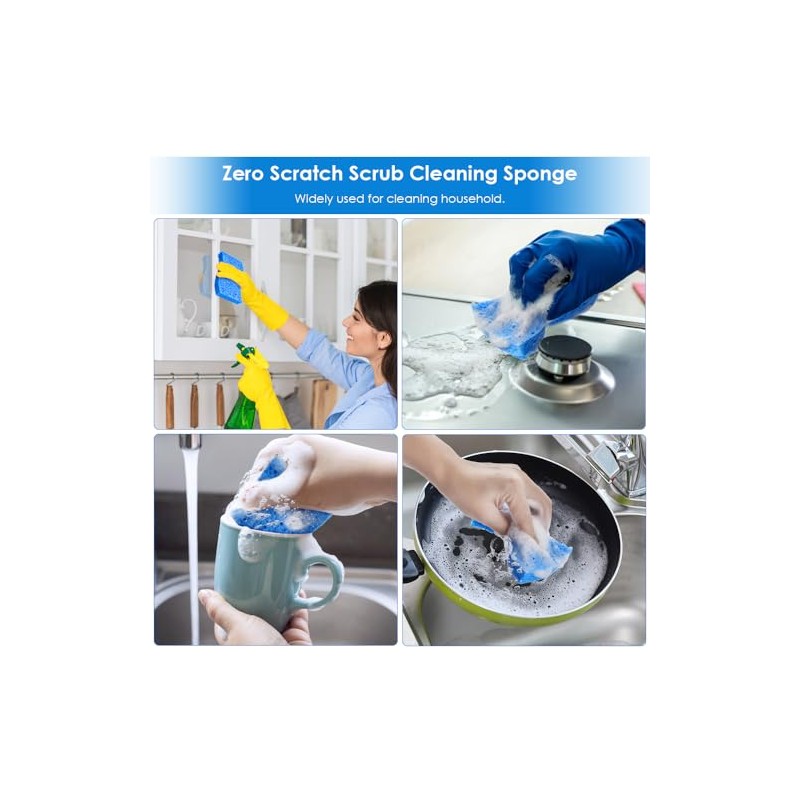 8PCS Dish Sponges Kitchen, Premium Blue Dish Washing Kitchen Sponge,