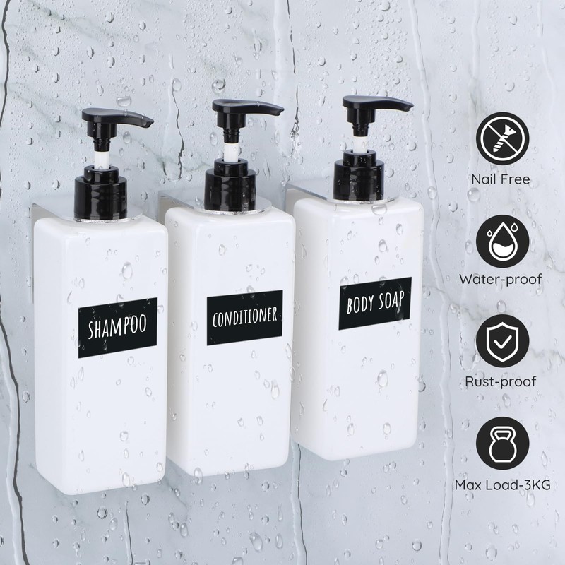Segbeauty Shampoo Bottles for Filling, 500 ml, Pack of 3