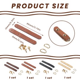 8 Sets PU Leather D Rings for Purse, Bag Strap Replacement with Screws, Handbag Side Clip Buckles, Purse Strap Hardware Clasp for Crossbody Bag Wallet Making Supplies