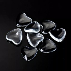 Unbranded 10 pcs. Heart Clear Round Glass Dome Seals Tiles – 10mm (0.39″)