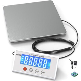ACNHLI Digital Shipping Scales 440 pounds, Stainless Steel Heavy Duty Postal Scale for Warehouses, Homes, Offices, and Courier Companies, Including Product Manuals and adapters