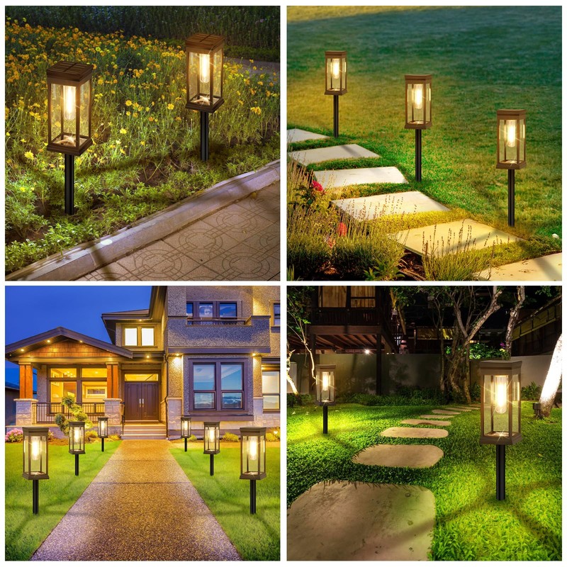BesLowe 【Upgraded】 Solar Pathway Lights Outdoor, 6-Pack Large LED Solar