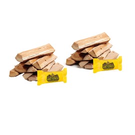 Firewood by Home and Country USA (50 LBS) - Hardwood, Firewood for Outdoor Fire Pits, Fireplaces, Wood Burning Stoves, and Campfires (w/Fire Starter)