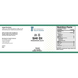 Bio Essence Health Science 1141C Shi Di, Calyx Kaki (Raw), 100 Capsules/bottl