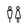 PICTOCLUB Restroom Unisex Pictogram Guide Sign Plate Matte Black
