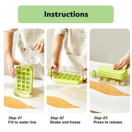 2-in-1 Ice Cube Tray Water Bottle with Straw, BPA-Free Press and Release Ice Maker Cup, Leak-Proof Portable Drink Container for Freezer, Travel, Gym, and Home Use(White)