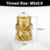 sourcing map 30 Pcs M5 Brass Knurled Threaded Insert M5x9.5mm,