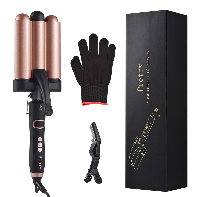 Pretfy Hair Curling Iron 3-Barrel 32mm Hair Waver Hair Curler