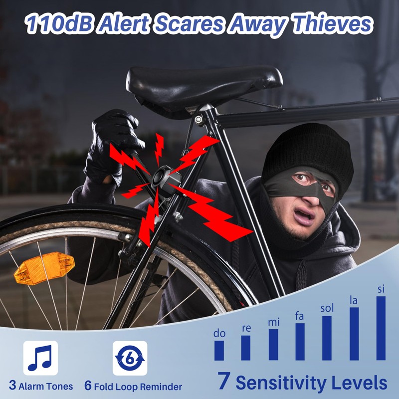 Cruxer Bike Alarms for Ebikes Accessories, Electric Scooter Accessories, Car