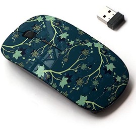 CJCBROES 2.4G Wireless Mouse with Cute Pattern Design for All Laptops and Desktops with Nano Receiver - Elegant Branches