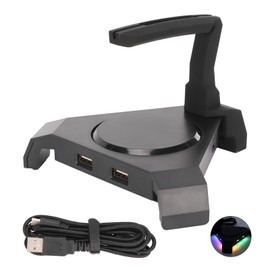 Mouse Bungee RGB Backlit 4 USB3.0 Ports Plug and Play Portable Slim Design Mouse Wire Holder for Gaming Mouse