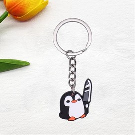 INSTITIZERKnife Penguin Keychain Cute Animal Keychain Accessories PVC Soft Rubber Keychain Ornaments Pendant Bag Charms Party Favor for Penguin Lover Animal Themed Party Birthday