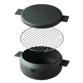 Turezure Hanako x Orange Page, Iron Fryer with Lid, 7.1 inches (18 cm)