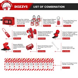 BOZZYS Lockout Tagout Kit,Loto Locks for Breaker Lock Out Tag Out Kits Electrical-OSHA Compliant (BD-ZTI KIT2-26PACK)