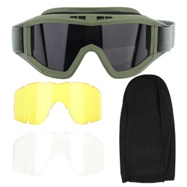 Goggles Paintball Ski AntiDust AntiFog Eye Protection Glasses(army Green)