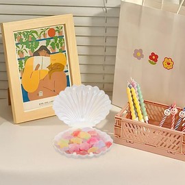 Cabilock 10Pcs Pearl Colored Shell Candy Box Set, Elegant Seashell Storage Container Party Favors for Wedding Birthday Storing Candies Jewelry