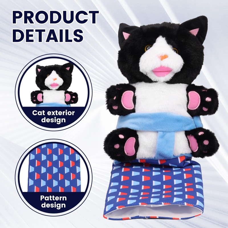 Pack of 2 Cat Hand Puppets, Interactive Cat Toy Hand