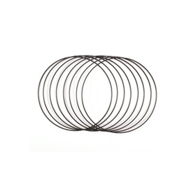 Vaessen Creative 11033-003 Metal Rings Diameter 20 cm x 3 mm Circle 8 Pieces Wire Circle Black and Decorative Metal Wreath for Dried Flower Wreath, Macrame, Dream Catcher, Mobile Crafts and Wall