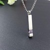 Urn Necklace for Ashes Birthstone Cuboid Cremation Jewelry Keepsake Holder