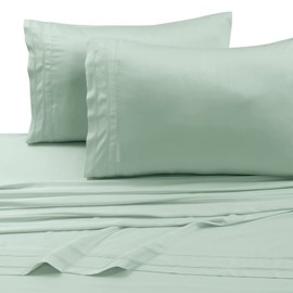 Tribeca Living BAMB300PCKISA 300 TC Rayon from Bamboo Pillow Pair, Sage Green, King