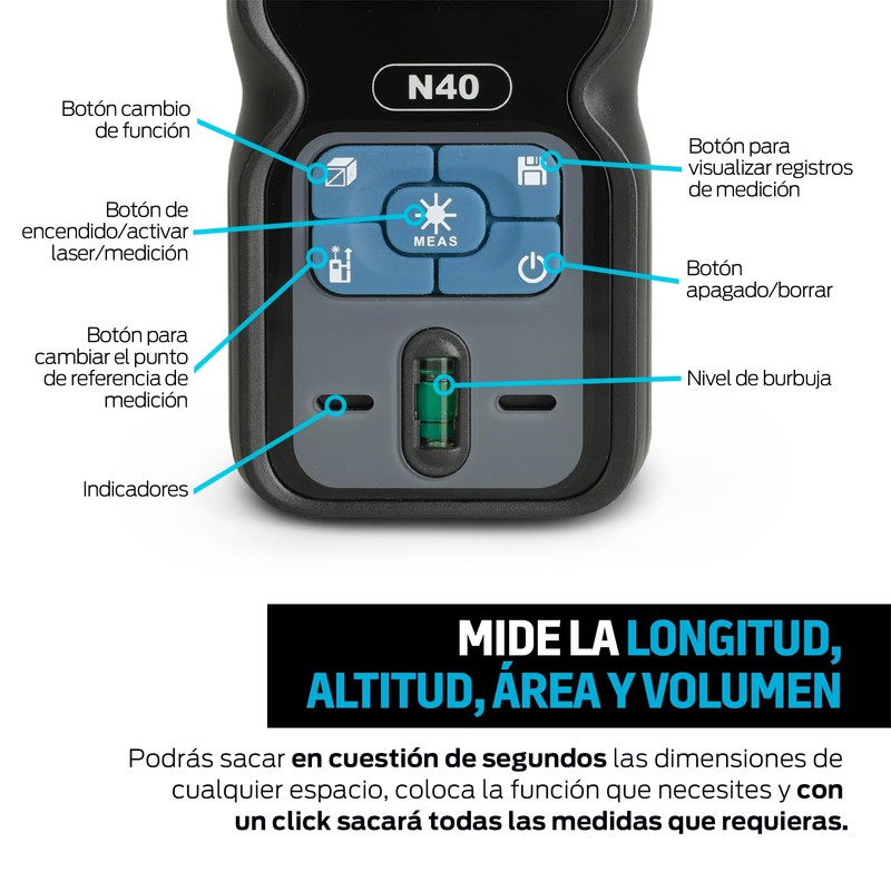 Redlemon Medidor Láser de 40 Metros de Alcance, Mide la