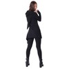 PUREWONDER Long Shirt Tunic Elf Dress Pointed Hood DR60, black