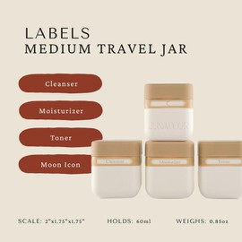 Junamour Leakproof Travel Toiletry Bottles Set | Stackable TSA Approved Reusable Containers | 3 Sizes 3oz, 2oz, 1oz | Travel Size Bottles for Shampoo, Lotion, Toiletries (3 Medium (2oz))