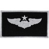 Senior Pilot Wings Patch Full Color (Silver on Black)