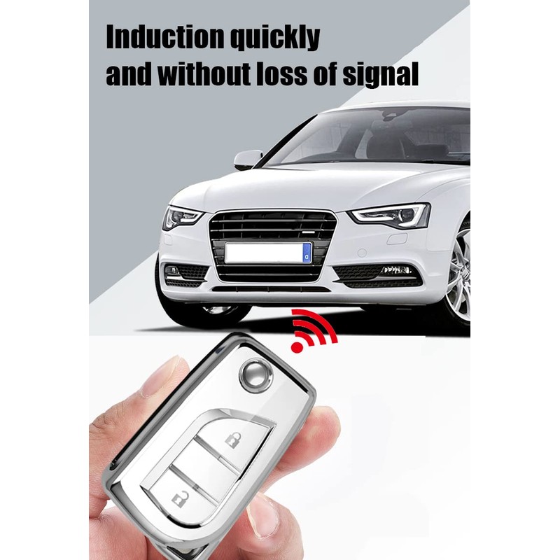 HIBEYO Flip Key Car Key Case Fits Toyota Key Case