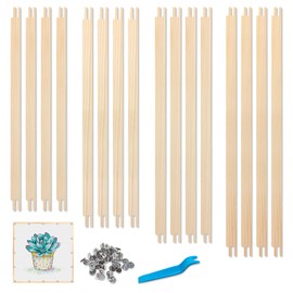 BUAEL 16 PCS Stretcher Bars for Needlework 4 Sizes Wooden with 50 Tacks and Tacks Remover Needlepoint Embroidery Frame Set Suitable As A Craft Birthday Gift， Craft Supplies (8 in)