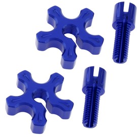Windance 2 Pack M8 Clutch Cable Adjustment Screws, Motorcycle Brake Wire Adjuster, CNC Aluminum Slotted Screws Fit for AR125LC / EN500 / GPX250 ATC UTV Sport Bike (Blue)