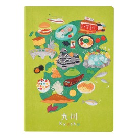 NOLTY JAPAN NOTE, A6 Notebook Featuring Japanese Design, 3.5mm Grid, 80 Pages, Kyushu