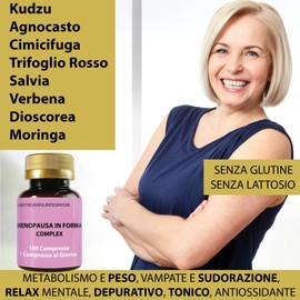 Set di Integratori Menopausa 100 Compresse e Enotera 70 Softgels | Kudzu e Trifoglio Rosso Ricchi in Isoflavoni | Metabolismo, Peso, Rilassamento, Vampate | Bellezza