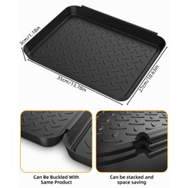 Shoe Drip Tray, Shoe Mat Tray, Pack of 3 Plastic Shoe Trays, Shoe Rack 35 x 27 x 3 cm with Raised Edge, Shoe Mat, Shoe Tray, Plastic for Shoes, Rain, Autumn, Winter