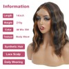 Mychanson Short Brown Wig Synthetic Shoulder Length Ombre Brown Bob