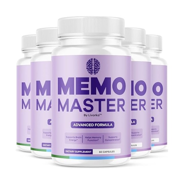 (5 Pack) Memo Master Capsules - Premium Memo Master Pills,