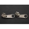 ZIpper Zip Upcycling Earrings Ear Studs Earstuds Miniblings Silver Round