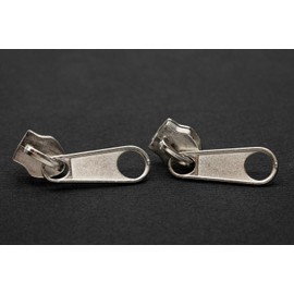 ZIpper Zip Upcycling Earrings Ear Studs Earstuds Miniblings Silver Round