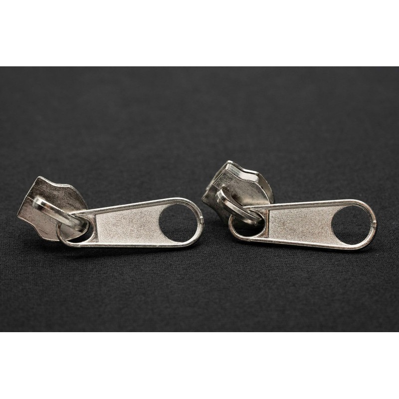 ZIpper Zip Upcycling Earrings Ear Studs Earstuds Miniblings Silver Round