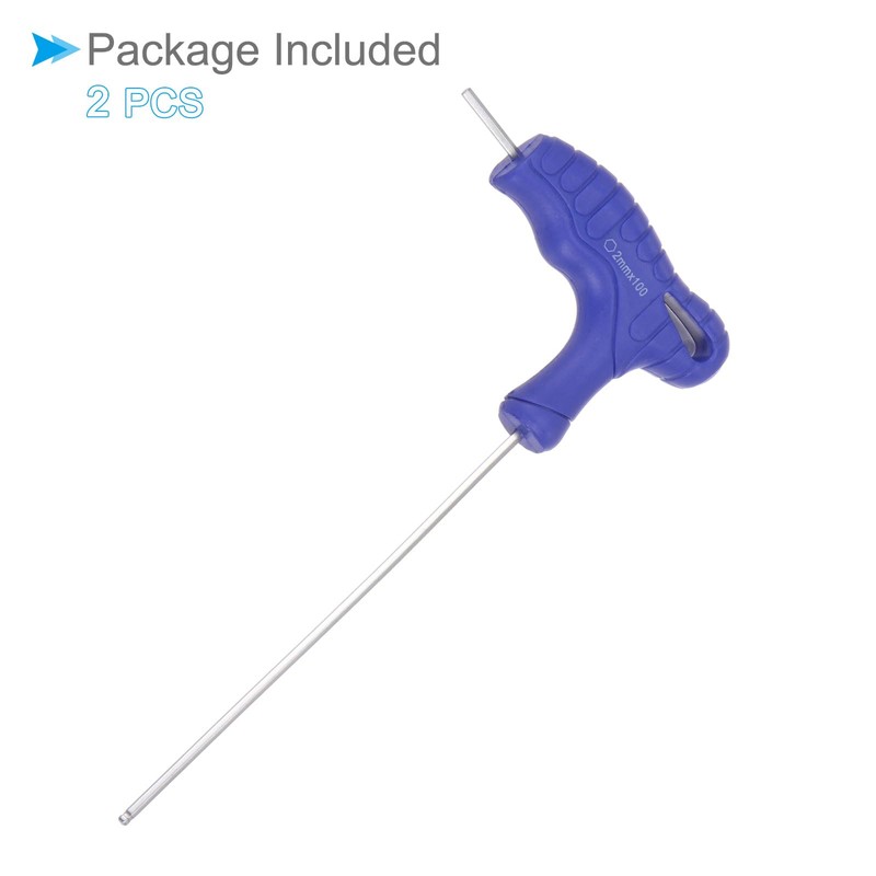 CoCud T-Handle Ball End Hex Wrench 2mm Hex CR-V Steel